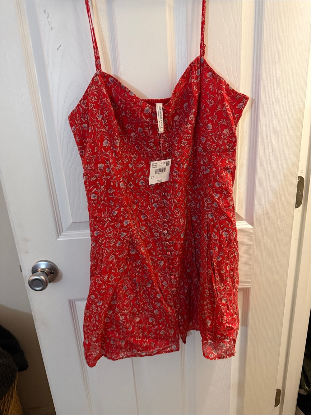 American Eagle Outfitters Red Floral Mini Dress